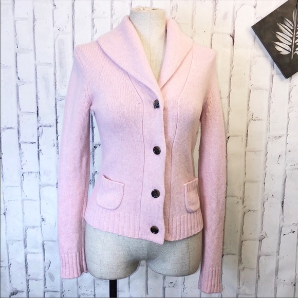 J. Crew Sweaters - JCrew pink merino wool and rabbit cardigan. Med